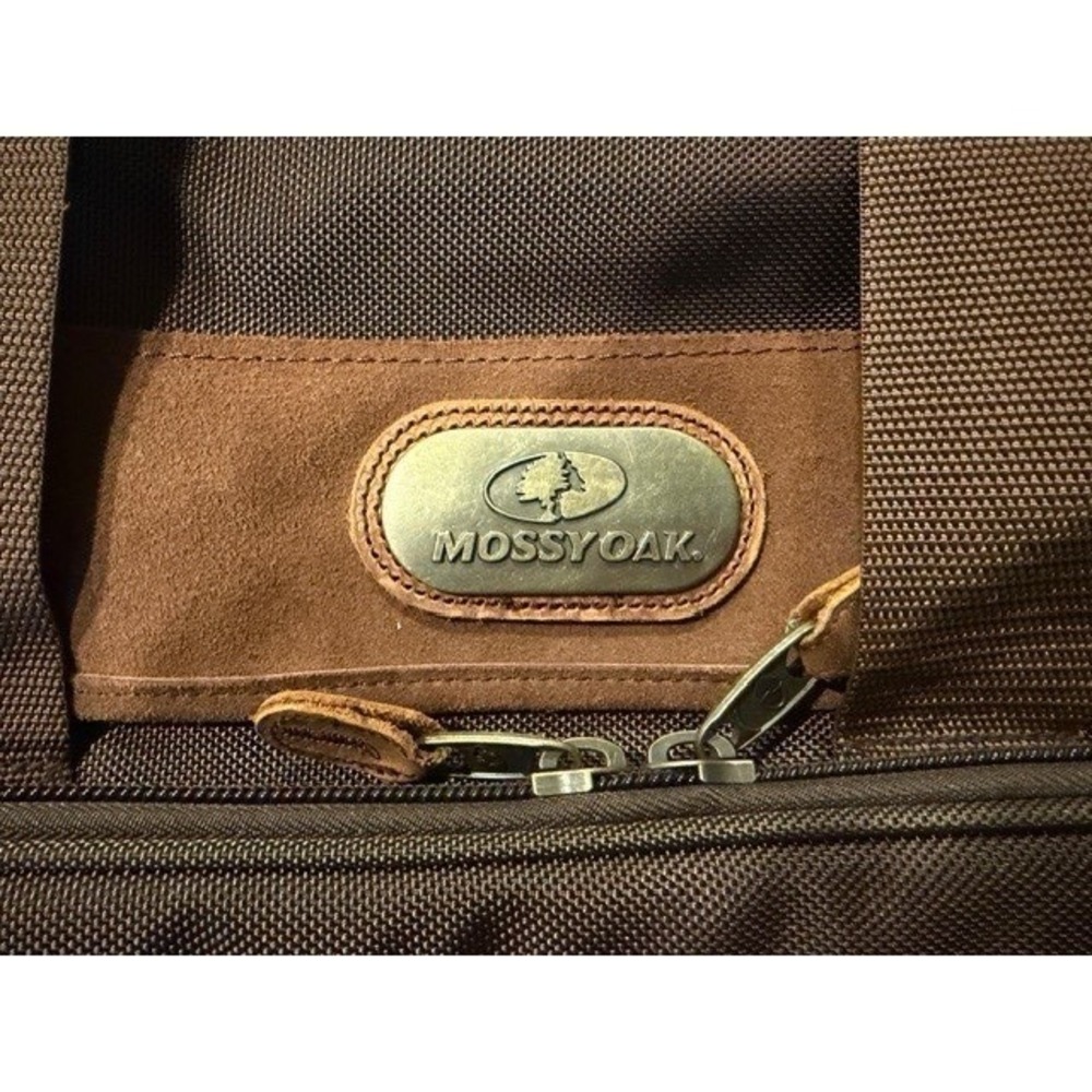 Mossy Oak High Sierra Sport Brown Nylon Leather Satchel Bag Laptop Meeting EUC - Picture 2 of 11